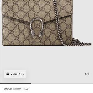 Gucci Beige Monogram Bag with Silver Chain